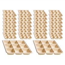 禾啟 50號植纖餐盒 九宮格 一次性餐盒, 50個, 4組