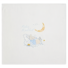 奇哥 比得兔天絲三層紗布四方浴巾 純棉紗布/手帕/拍嗝巾/澡巾/寶寶蓋被, 星空 白色