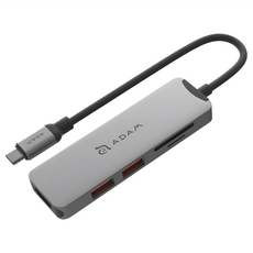 ADAM elements 亞果元素 CASA Hub USB-C Gen2 五合一多功能高速集線器, 4K 60Hz, 10Gbps, 灰色, 1個