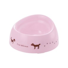 Richell 利其爾 特殊犬用品種狗碗 SS 深型, 1個, 粉色法國風