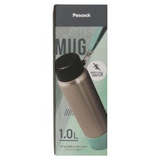 Peacock 日本孔雀 運動隨身316不鏽鋼保冷保溫杯, 原鋼色, 1L, 1個