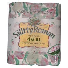 四國特紙 Silltty Roman 捲筒衛生紙 100%紙漿 雙層 30M 柔軟絲滑, 4捲, 1包