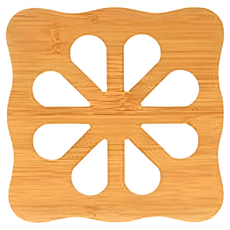 小麥購物 木質隔熱墊 Y079 大款 38g, 10個, 八瓣花