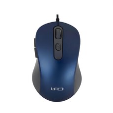 INTOPIC 廣鼎 飛碟光學有線靜音滑鼠 75g輕量化設計 5按鍵+加寬滾輪 4段可調DPI USB介面隨插即用 支援Win&MAC, UFO-MS-Q112, 藍色