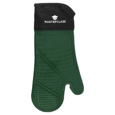Masterclass 止滑矽膠隔熱手套, 橫紋綠色, 1個