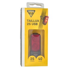 TOPEAK TAILLUX 25 USB自行車後車燈, 25流明, 防水, 1個, Red