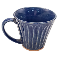 佐和陶瓷 刻十草馬克杯 陶瓷材質 250mL 適用溫度-30°C~100°C 日本產, 1個, 紫藍