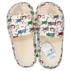 Kusuguru Japan 日本眼鏡貓 Matilda系列 棉花踩感超Q彈觸感雲朵防水拖鞋 25.5cm 米黃色 1雙防水拖鞋, 25.5, 1雙