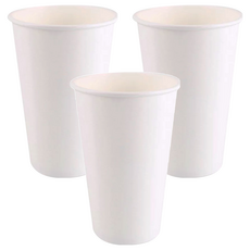 JX 雙P冷熱共用杯, 公版 16oz 白色, 耐熱0度~90度, 50個, 3袋