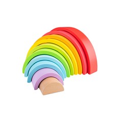 New Classic Toys 彩虹積木, 12+月, 天然木材與無毒塗料, 精緻擬真呈現學習生活知識與應用, 彩虹隧道, 1組