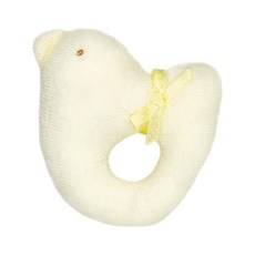 西松屋 小鳥毛巾布搖鈴 日本製 咬牙玩具, 1個, 黃色