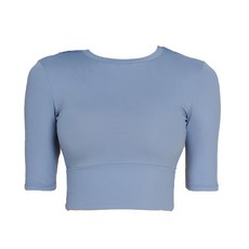 S-SportPlus+ 韓版五分緊身衣 - S碼 舒適修身 展現性感曲線, 藍, 1件