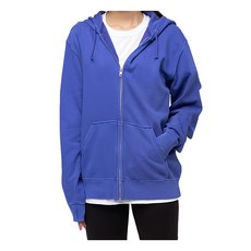 CARET 男女通用寬版成衣染色連帽外套, M, 藍