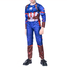 MARVEL 漫威 CAPTAIN AMERICA 美國隊長 男童 萬聖節 美國隊長變裝服 送面具, 1個