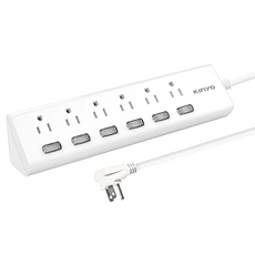 Kinyo 6開6三角延長線 顏色隨機, 1個, 1.8m