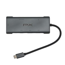 PX 大通 USB Type-C 7合1高畫質影音轉換器, 4K@60Hz HDR, PD 100W充電, UCH-2110S, 1個, 灰色