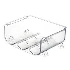 E.dot 可堆疊透明收納架/杯架/酒瓶架/置物架 3格, 27.5x21x10.5cm, 透明色, 1個