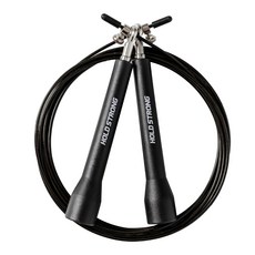 HOLD STRONG 競速跳繩，長度可調，輕巧便攜，健身燃脂訓練器材, 3m, 黑色, 1個