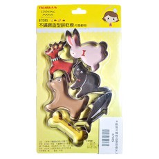 焙蒂絲 餅乾模7入組 不鏽鋼餅乾壓模 DIY烘焙餅乾造型模具, 可愛動物, 1組