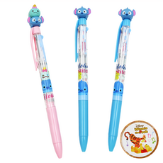 hM PLUS Disney 迪士尼 史迪奇款 造型原子筆 Set 3支 + 紙膠帶, 1組