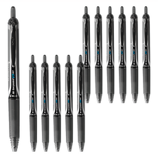 PILOT 百樂 水性按鍵式鋼珠筆 12支 (BX-RT-V7), 黑色