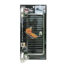 ASVEL不鏽鋼強力吸盤置物架 底部瀝水孔設計 持久耐用堅固, 1個, 銀色