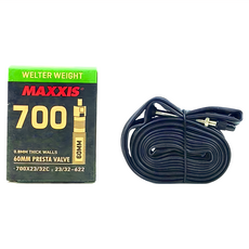 MAXXIS 瑪吉斯 700 法式氣嘴內胎，0.8mm厚壁，60mm Presta氣嘴，700x23/32c, 1個
