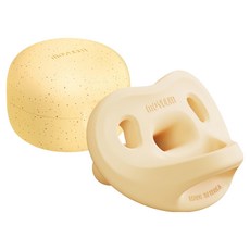 MOYUUM 全矽膠微笑奶嘴收納盒組, 1~3個月, 芒果黃, 1組