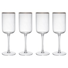 MIKASA Sorrento 水晶玻璃紅酒杯 金邊豎紋, 4個, 450ml