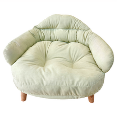 貓跳台 中沙發 L 奶油綠, 經緻棉絨, PP棉填充, 木底板貓咪用, 1個