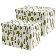 日式棉麻收納盒 折疊收納箱 衣物收納箱 620g 1入, 370 x 250 x 20mm, 三角樹, 2個