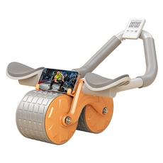 多功能平板支撐核心健腹輪自動回彈 附贈跪墊 手機支架 智能計時 有效健身, LFL-005, 混色