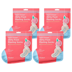 FRUDIA 給足面子 桃氣3D嫩足膜, 溫和去角質, 舒緩足部疲勞, 40g, 1雙, 4包