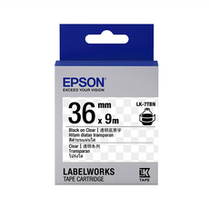 NEXTPAGE 台灣榮工 副廠標籤帶 7TBN 36m 適用於 EPSON 標籤機, 透明底黑字, 9m