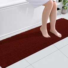 G+居家 超細纖維短毛防滑吸水地墊, 40 x 130cm, 深咖啡