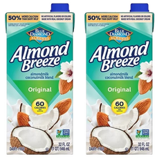 BLUE DIAMOND 藍鑽 Almond Breeze杏仁飲, 無糖香草口味, 946ml, 2瓶