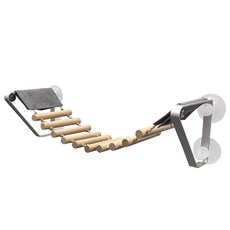 ENVY COLLECTION 貓吊橋 松木材質 穩固耐用 鋁合金腳架, 1個, 灰色, 47.5 x 13cm