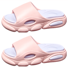 bebehome 超厚造型踩屎感拚色EVA軟底防滑耐磨拖鞋(粉色 39-40), 1入