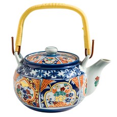 佐和陶瓷 有田燒百花紋壺 620ml, 日式陶瓷茶壺, 精緻茶具, 1個, 百花紋