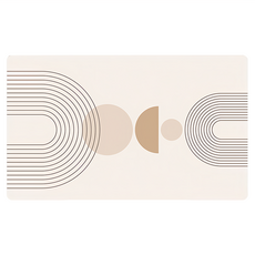 半島良品 PVC防油防水皮革地墊, 291 抽象幾何 + 米色, 1件