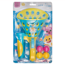 pinkfong 碰碰狐 彈射接接樂 彈射球具 2個 + 球 4個, 藍色 + 黃色 + 粉色, 1組