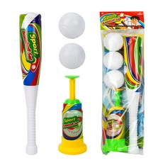 BOQITOYS 彈跳式棒球組 直式球棒, 單一顏色, 1組