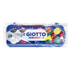 GIOTTO 水彩粉餅 12色, 色彩鮮豔 渲染效果佳 超強遮蓋力, 167g