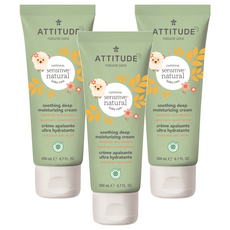 ATTITUDE 艾特優 寶寶敏感肌膚舒緩保濕乳霜 (無香精) 200ml, 3條