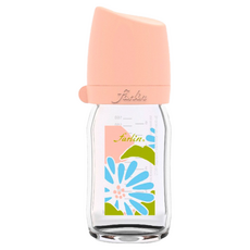 FARLIN 城市心旅行 寬口玻璃奶瓶 160ml 粉色 耐用易清洗 異味不易殘留 搭配防滑顆粒, 花現永恆, 1瓶