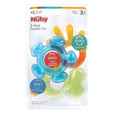 Nuby 固齒器三階段組, 固齒器, 藍色 + 綠色, 1組