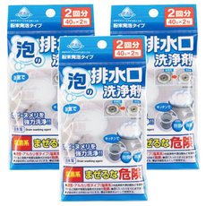 不動化學 排水口泡沫清潔劑, 廚房浴室排水口清潔消臭, 80g, 3袋