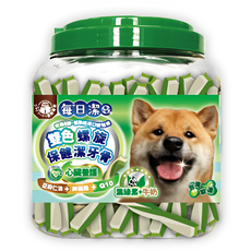 JOY FOOD 喜樂寵宴 每日潔 雙色螺旋保健潔牙骨 心臟養護, 1罐, 葉綠素 + 牛奶, 800g