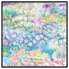 菠蘿選畫所 馥郁仙境I 掛畫 60 x 60cm 黑色框 - 提升居家空間質感, 黑色