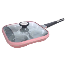 NEOFLAM Steam Plus Pan系列 水煮烹飪神器 + 玻璃蓋 丹麥粉 220ml x 4烹飪孔, 27cm, 1組